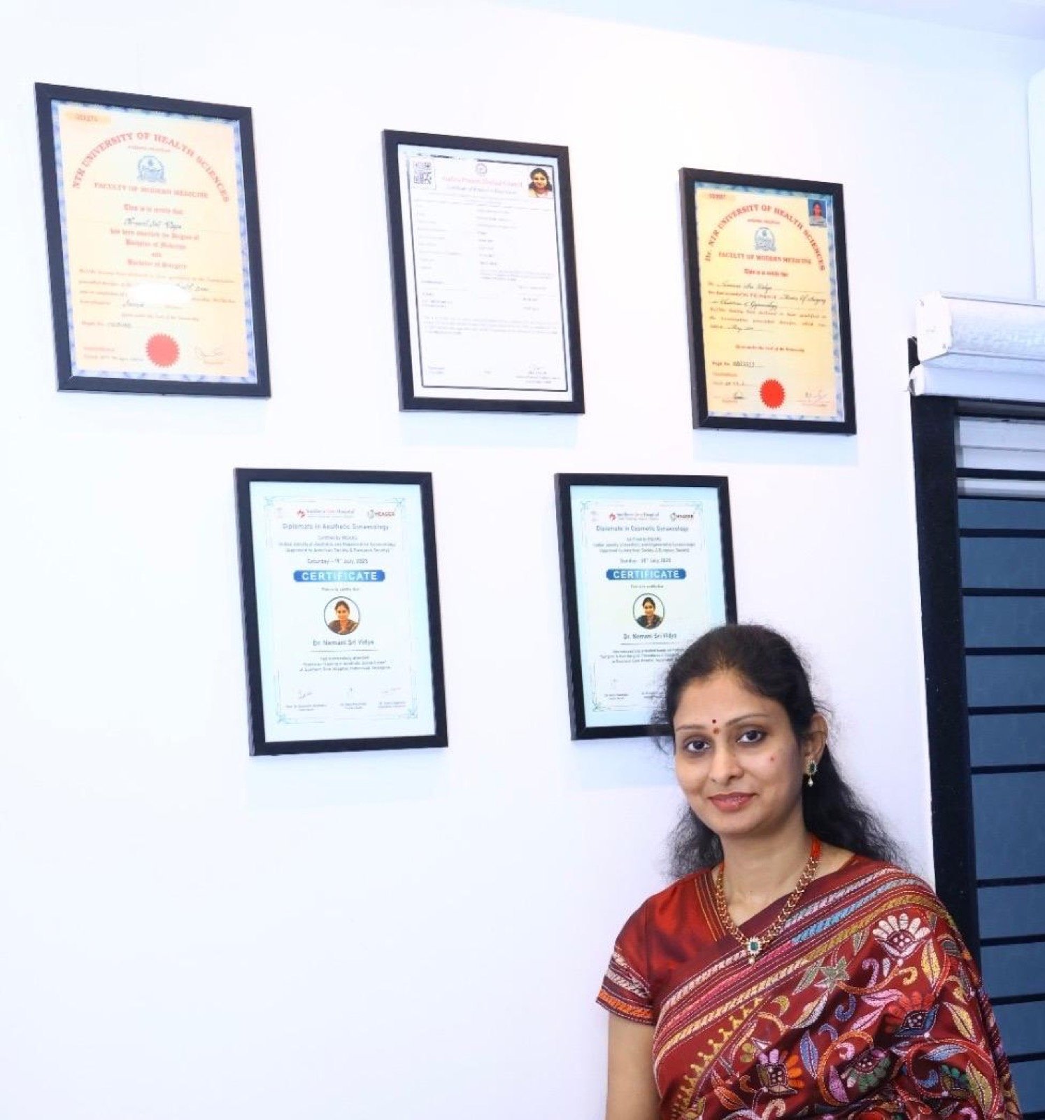Medical degree and fellowship certificates